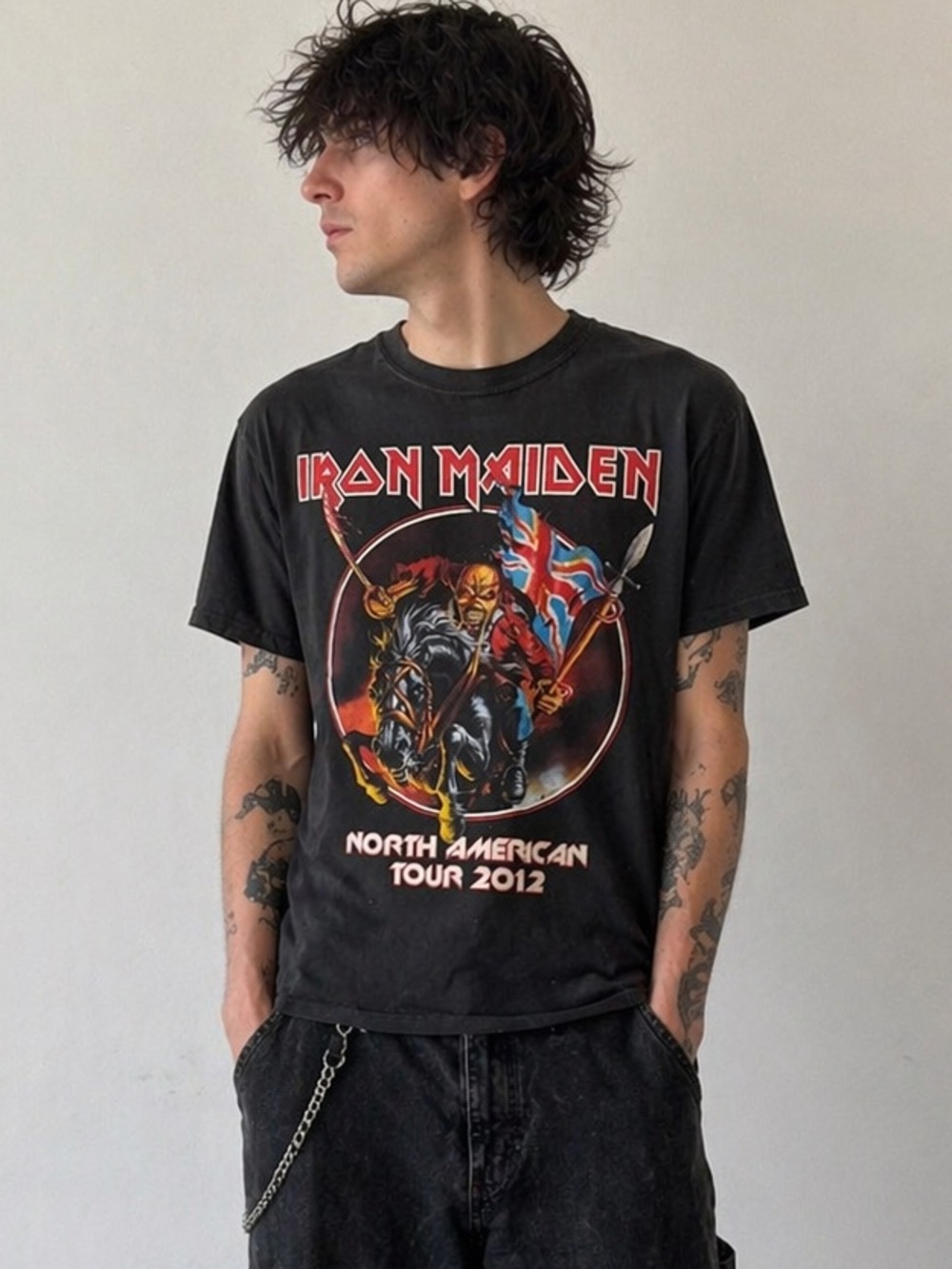 Iron Maiden 2012 Tour Tee Black Graphic Band Shirt Rock Metal Unisex L